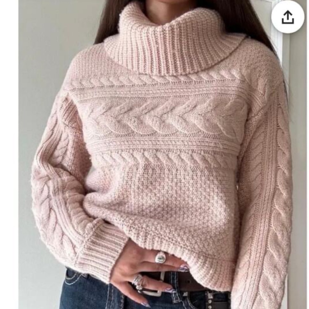 🎉 SOLD 🎉 Elie Tahari Pink Blush Neck Sweater - Picture 1 of 4